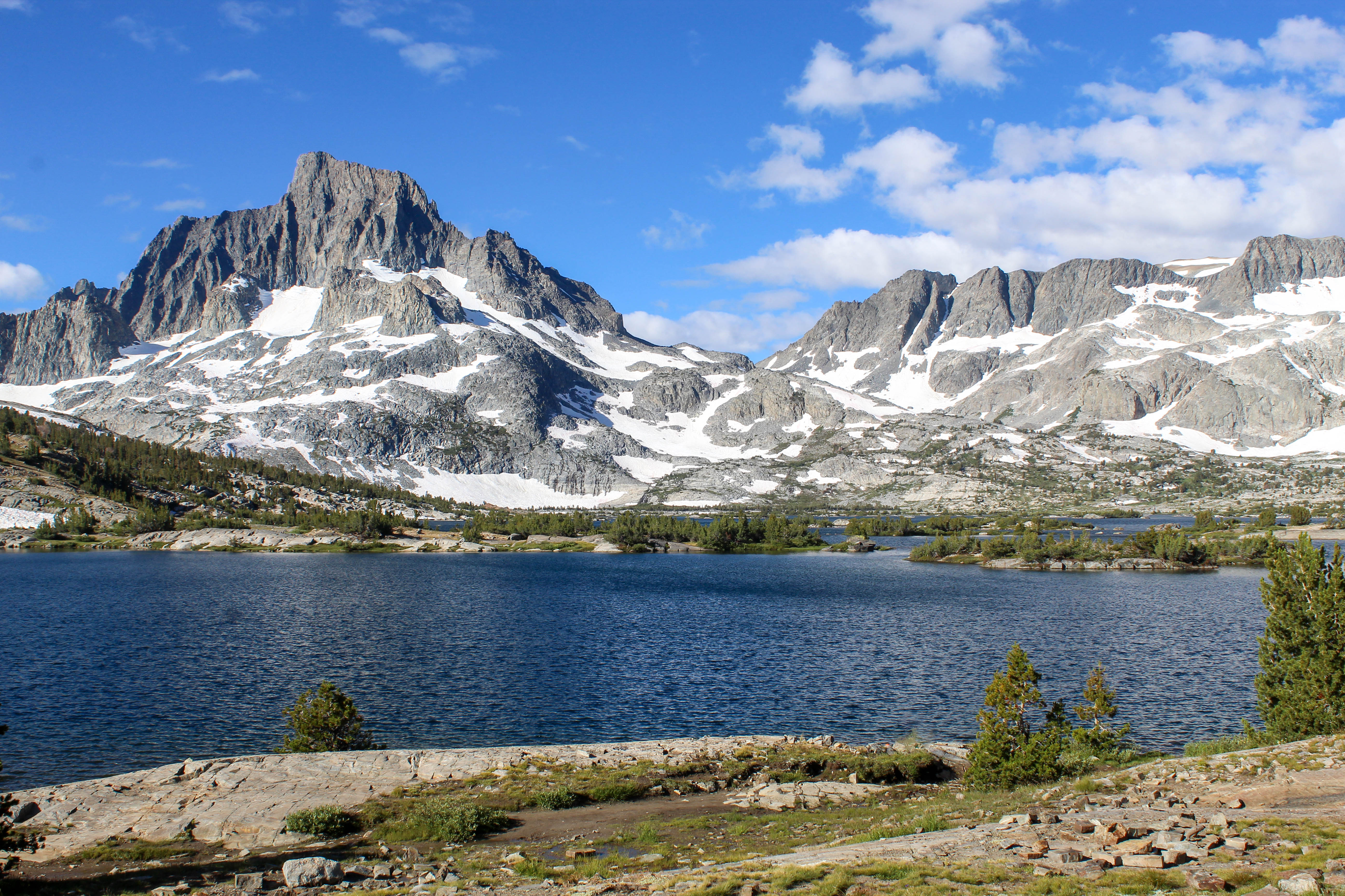 Thousand Island Lake, an alpine lake with all sorts of little islands covering it.